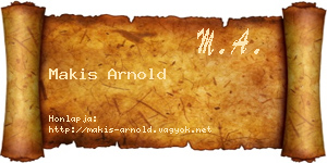 Makis Arnold névjegykártya